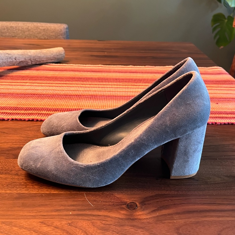 Zara Blue Velvet Heels